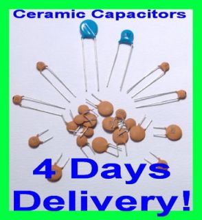 100 x 0.1uF 50V Ceramic Disc Capacitors 4 Days Delivery   USA SELLER