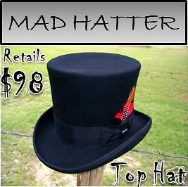 MAD HATTER Victorian Dickens Caroler Slash Scala Tuxedo Dress Top Hat 