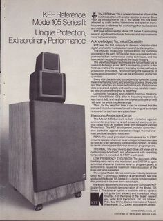 Newly listed KEF Original Model 105 Speaker Magazine Ad. (KEF a10)