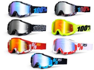 100% Accuri Goggles Motocross MX Off Road ATV MTB with Mirrored and 