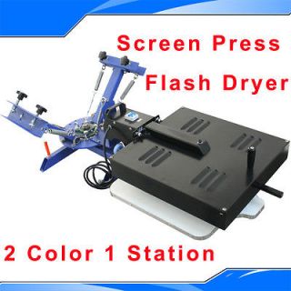 Color 1 Station Silk Screen Printing Machine Press Equipment Flash 