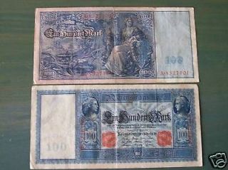 reichsbanknote 100 mark 1910 and 1908  18