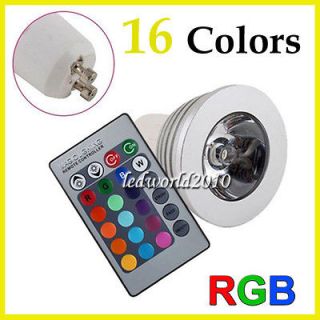 GU10 4W RGB LED Light Bulb Lamp Colorful 110V~240V +IR Remote Control