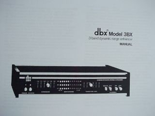 dbx 3bx dynamic expander service manual 18 pgs time left