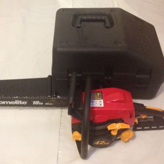 Barely Used Homelite UT10580 18 Gas 42cc Chain Saw Chainsaw