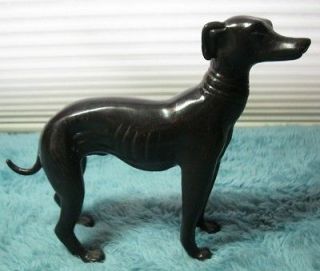 Unique Black Metal Standing Greyhound Whippet Dog Figurine Statue