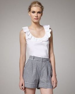   White Midnight Blue Striped Act Three Nico Dress Shorts $198 NWT 8
