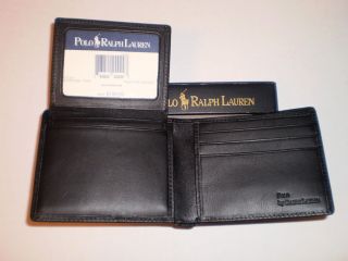 new mens polo ralph lauren passcase bifold wallet $ 120