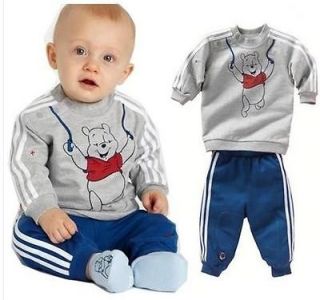 Pcs NWT Boys Little Bear Baby Long Top + Pant Set Suit Outfit 