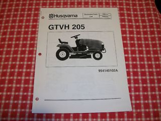 husqvarna gtvh 205 riding mower illustrated parts list time left