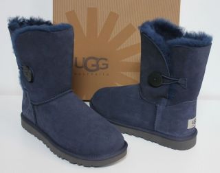 ugg bailey button short navy boots new in box