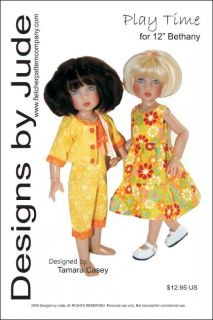 Play Time Pattern for 12 Bethany Kish Dolls Designs by Jude