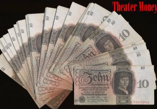 Germany bundle 100 pcs Theater Money / Play Money   10 Reichsmark 1924