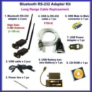 pcs kit bluetooth rs232 serial adapter 100m 5 dbi
