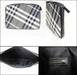 authentic burberry black check laptop sleeve bag $ 355