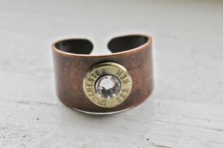 223 brass bullet adjustable copper ring more options main stone