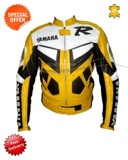 Yamaha R   R6 RED Leather jacket Motorcycle jacket any size colour 100 