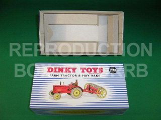 Dinky #310 (27ak) Farm Tractor & Hay Rake   Reproduction Box by DRRB