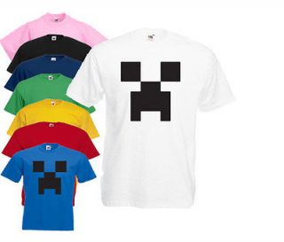 Kids Minecraft Creeper Face Gaming Gamer Mine Craft T Shirt   All 