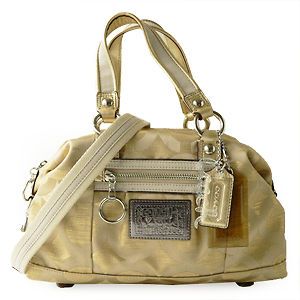 Coach Poppy Op Art Lurex Luxey Sateen Handbag 15863   NWT   Goldtone