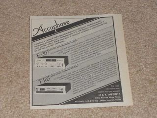 Accuphase Ad, 1 pg, 6x6, E 303 Amp, T 105 Tuner, Articles, Info
