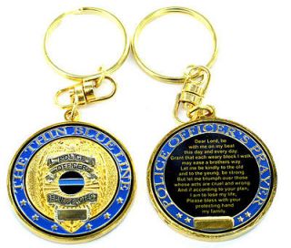 police officer s prayer challenge coin style keychain time left