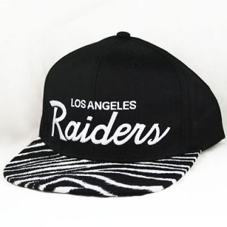 LA Raiders Custom Snapback Hat Zebra Script Cap Starter NEW