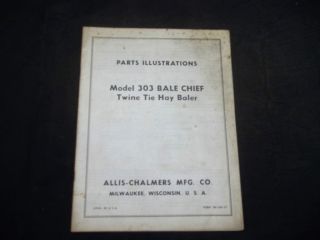 Allis Chalmers Model 303 Bale Chief Twine Tie Hay Baler Parts 