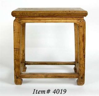 antique natural wood stool seat side stand table bench one
