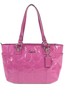 NWT Coach $358 New Gallery Embossed Patent Leather East West Tote Bag 