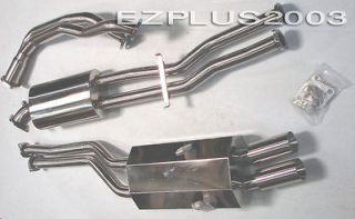 STAINLESS DUAL CAT BACK EXHAUST SYSTEM 3 TIP MUFFLER 92 98 BMW E36 3 