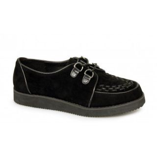 Womens Ladies Faux Suede CREEPERS Platform Tuk Teddy Boy Lace Up Shoes 