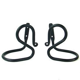 country primitive black iron loop curtain tie backs 1 pair