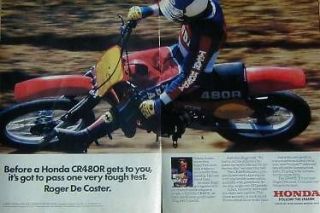 HONDA CR480R Motorcycle Ad With ROGER DECOSTER 1981 CR480 R
