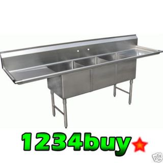 compartment sink 15x15x12 with 2 15 drainboards nsf time