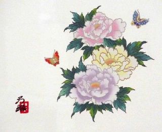 framed print by otsuka of peonies butterflies rare time left