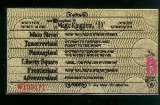 WDW 40th Anniversary Ticket Book D Ticket Booster Magic Kingdom Disney 