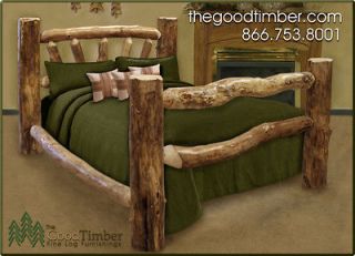 Custom Aspen Log Bed Only $469.95   Ships FREE & FAST   Rustic Beds 