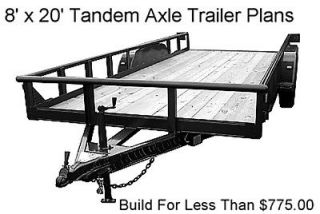 20 Heavy Duty Tandem Axle Utility Trailer Plans W/ Instructions 