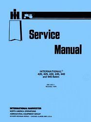 international 440 445 420 425 twin baler service manual time