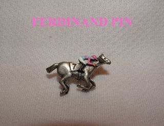 new ferdinand hand painted horse racing jockey silks pin time