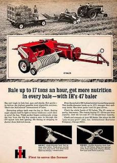 1967 Ad International Harvester 47 Baler Knot Farming Agriculture 