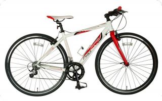 tour de france 56cm medium frame mens womens white hybrid road bike 