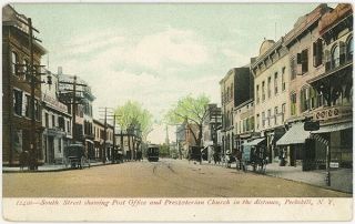 South Street   Post Office   Church Peekskill NY 1900s Postcard
