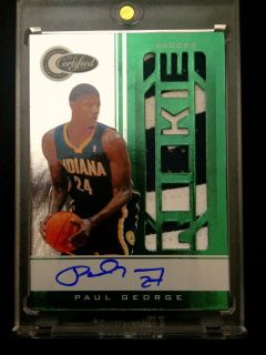 2010 11 PAUL GEORGE PANINI TOTALLY CERTIFIED GREEN EMERALD RC PATCH 