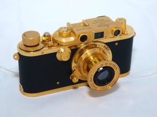 Leica IIIB GOLD PLATED rangefinder w/ Elmar 5cm f/3.5 Gold Plated lens 