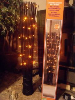 HALLOWEEN LIGHTED SPOOKY TREE BRANCH BRANCHES TWIGS ORANGE LIGHTS 
