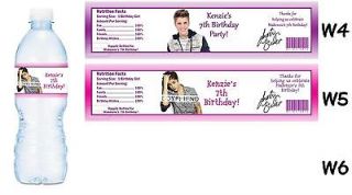 Justin Bieber ~ Printed Water Bottle Labels ~ Birthday Party Favors 