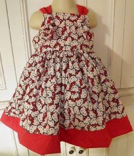 Hello Kitty Packed Faces Boutique Dress Red Pink Size 2T 3T 4T 5 6