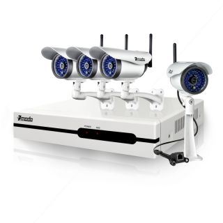 ZMODO 4CH Network NVR System with 4 Wireless Day Night IP Cameras and 